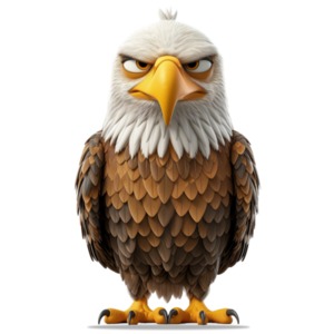 Cartoon Bald Eagle PowerPoint clipart graphic preview.