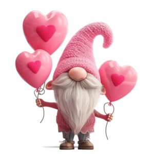 Valentine Gnome  Image PowerPoint clipart graphic preview.