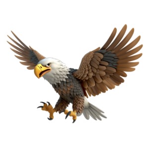 Bald Eagle In Flight PowerPoint clipart graphic preview.