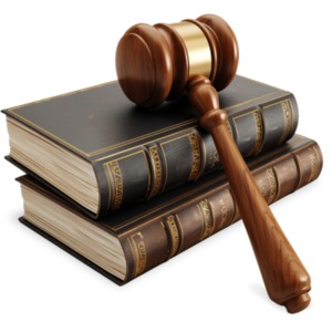 Legal Books and Gavel PowerPoint clipart graphic preview.