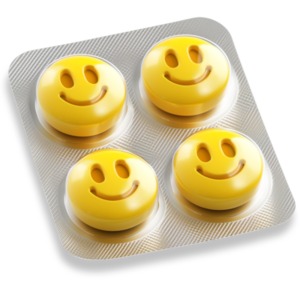 Happy Pills PowerPoint clipart graphic preview.