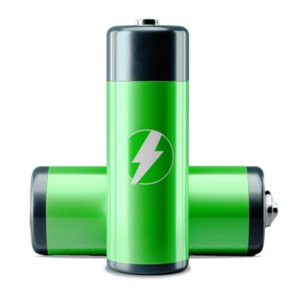 Green Energy Batteries PowerPoint clipart graphic preview.