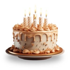 Delicious Frosted Birthday Cake PowerPoint clipart graphic preview.