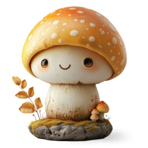 Cute Mushroom Character PowerPoint clipart graphic preview.