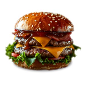 Delicious Cheeseburger PowerPoint clipart graphic preview.