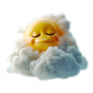 A Relaxing Sun and Clouds Emoji PowerPoint clipart graphic preview.