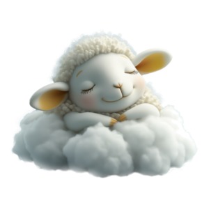 Sweet Dreams Lamb PowerPoint clipart graphic preview.