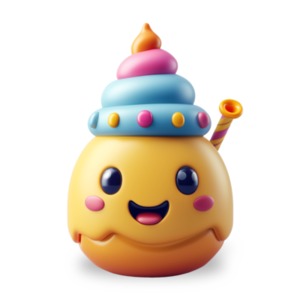 Party Hat Emoji PowerPoint clipart graphic preview.
