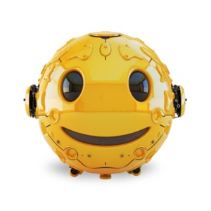 Robotic Emoji PowerPoint clipart graphic preview.
