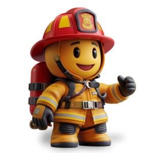Fireman Emoji PowerPoint clipart graphic preview.
