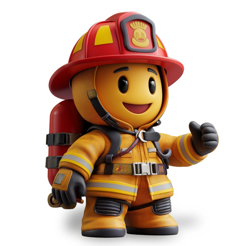 High-resolution clipart illustration of Fireman Emoji Clipart, designed for corporate facility safety compliance, residential property access control, and physical security asset management.