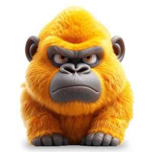 Intense Gorilla Stare PowerPoint clipart graphic preview.