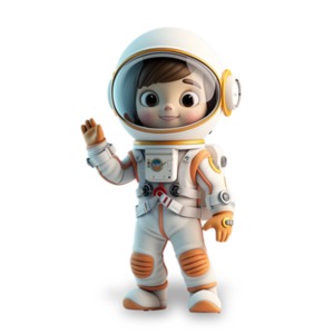 Kid Astronaut PowerPoint clipart graphic preview.
