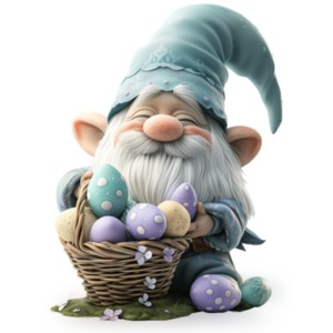 Easter Gnome PowerPoint clipart graphic preview.
