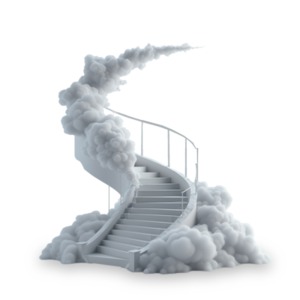 Stairway into the Clouds PowerPoint clipart graphic preview.