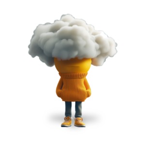 Head in the Clouds Idiom PowerPoint clipart graphic preview.