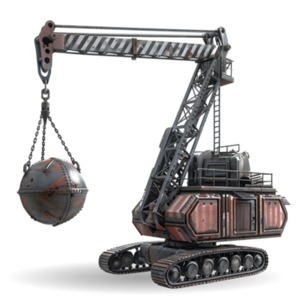 Demolition Crane PowerPoint clipart graphic preview.