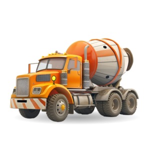 Cement Mixer Truck PowerPoint clipart graphic preview.