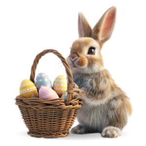 Easter Bunny PowerPoint clipart graphic preview.