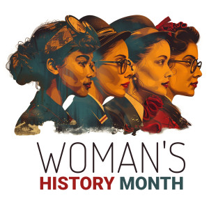 Woman's History Month Customizable PowerPoint clipart graphic preview.