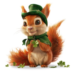 Leprechaun Squirrel PowerPoint clipart graphic preview.