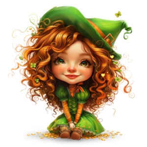 Leprechaun Girl PowerPoint clipart graphic preview.