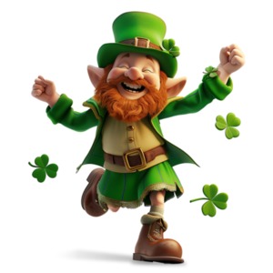 Happy Leprechaun PowerPoint clipart graphic preview.