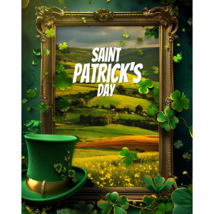 St Patrick's Frame  Design Customizable PowerPoint clipart graphic preview.