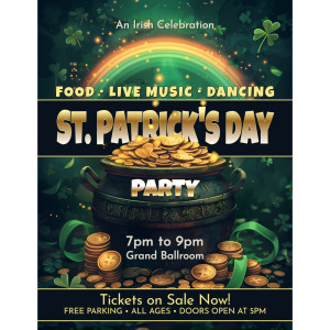An Irish Party Invitation Customizable PowerPoint clipart graphic preview.