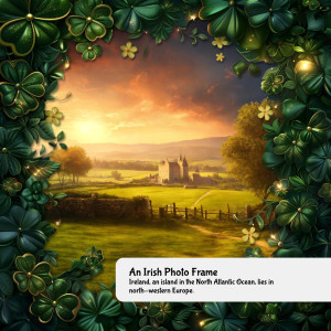 Irish Photo Frame Customizable PowerPoint clipart graphic preview.
