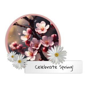 Celebrate Spring  Design Customizable PowerPoint clipart graphic preview.