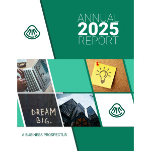 Business Report Cover Design - Customizable PowerPoint clipart graphic preview.