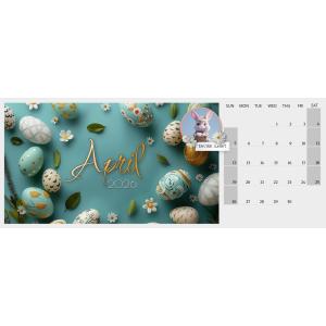 Easter Calendar Template Customizable PowerPoint clipart graphic preview.