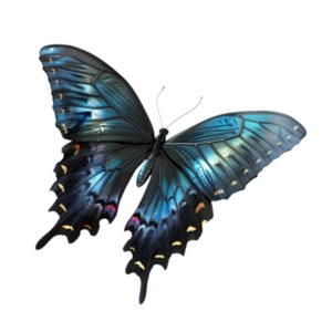 Carefree Butterfly PowerPoint clipart graphic preview.