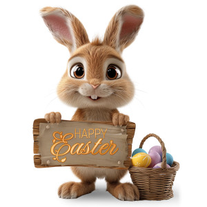 Easter Bunny Custom Sign Customizable PowerPoint clipart graphic preview.