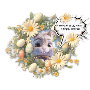 Easter Photo Frame Customizable PowerPoint clipart graphic preview.