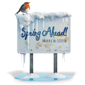 Spring Ahead Sign Customizable PowerPoint clipart graphic preview.