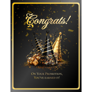 Congrats Card Custom Template Customizable PowerPoint clipart graphic preview.