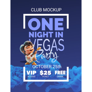 Vegas Party Event Poster Customizable PowerPoint clipart graphic preview.