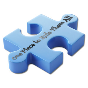 A Single Puzzle Piece Customizable PowerPoint clipart graphic preview.