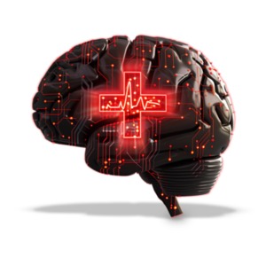 Ai Healthcare Brain PowerPoint clipart graphic preview.