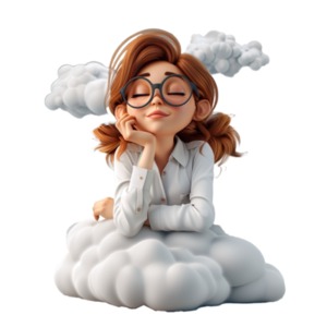 Woman Daydreaming PowerPoint clipart graphic preview.