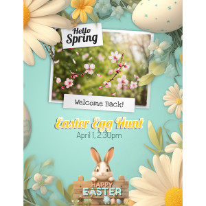 Easter Photo Frame Customizable PowerPoint clipart graphic preview.