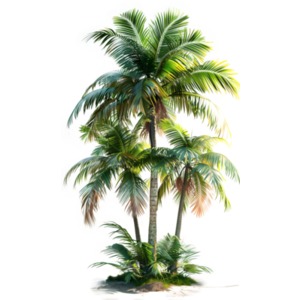Sunset Palms PowerPoint clipart graphic preview.