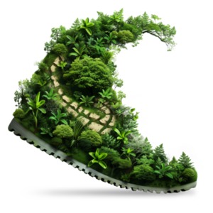 Green Carbon Footprint PowerPoint clipart graphic preview.