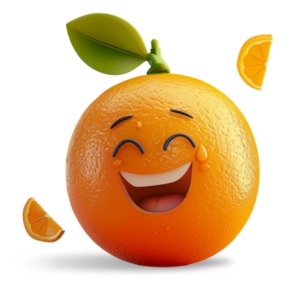 Happy Orange PowerPoint clipart graphic preview.