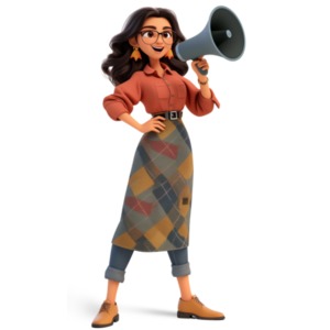 Teacher With Megaphone PowerPoint clipart graphic preview.