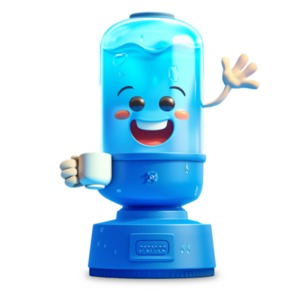 Cartoon Water Cooler PowerPoint clipart graphic preview.