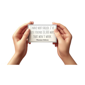 Hands Holding Business Card Customizable PowerPoint clipart graphic preview.