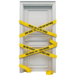 Crime Scene Door Customizable PowerPoint clipart graphic preview.